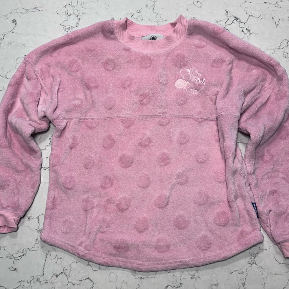 Minnie Mouse Piglet Pink Polka Dot Spirit Jersey Girls Size Large 11/12
